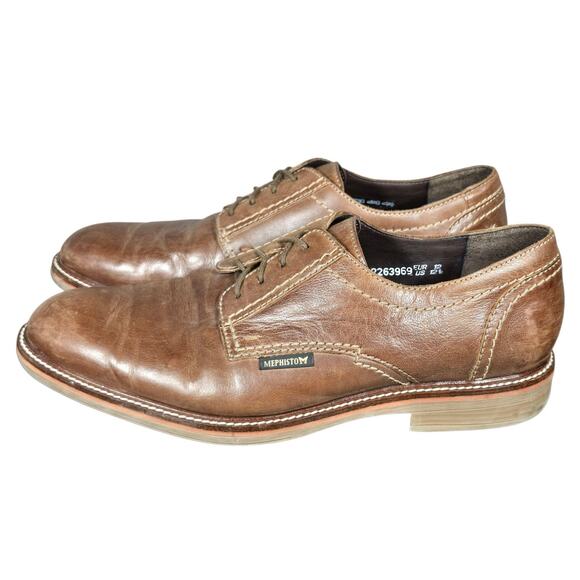 Mephisto Shoes Mens Size 12.5 Brown Leather Derby Air Jet Comfort Dress Lace Up - Picture 3 of 12